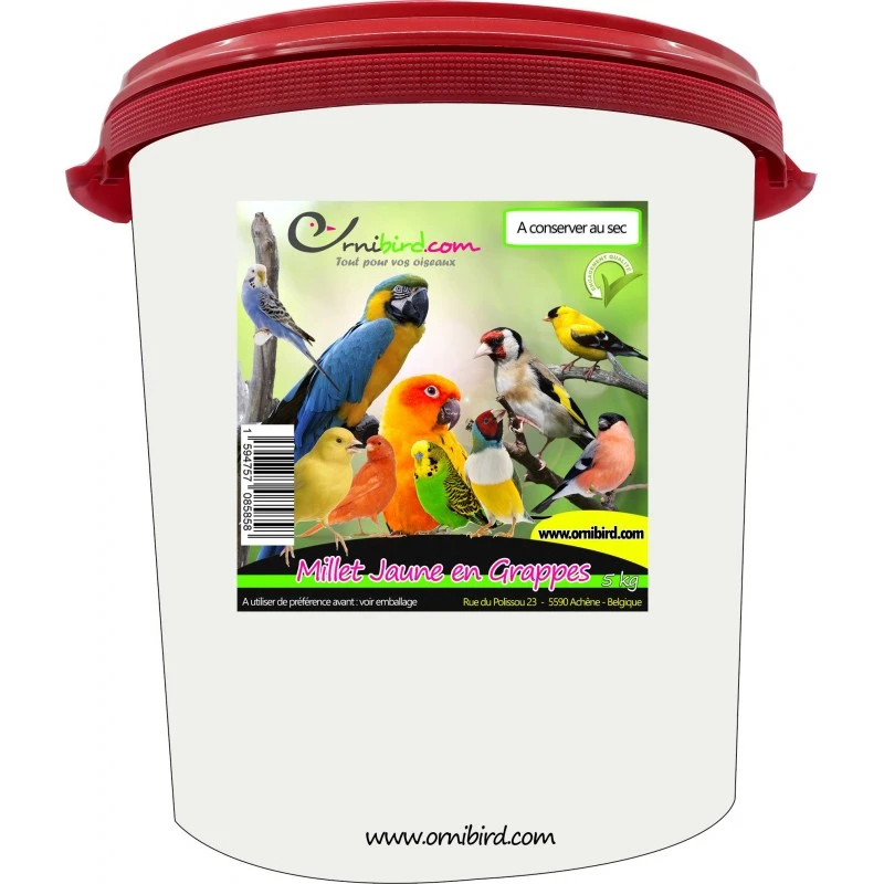 Millet En Grappes En Seau De 5kg - Ornibird 3 Millet En Grappes En Seau De 5kg - Ornibird